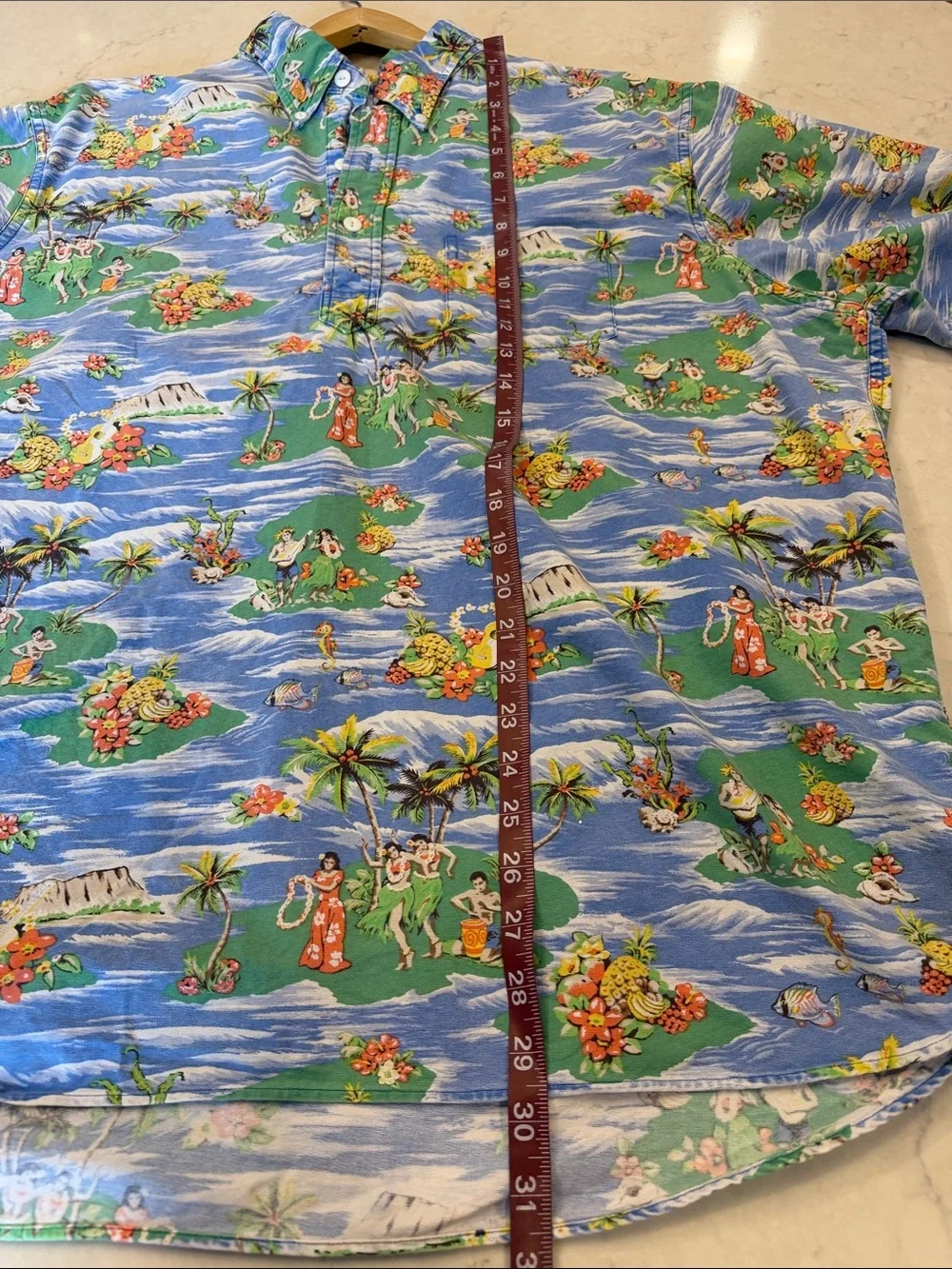 Polo Ralph Lauren Aloha Hawaiian 1/3 Button Pull Over Shirt Men Size XXL